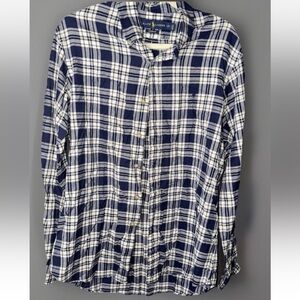 Ralph Lauren Blue and White Plaid Shirt